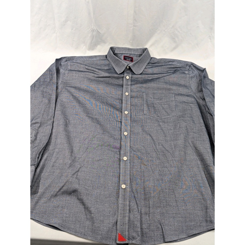 UNTUCKit Shirt Mens 3XL Button Up Long Sleeve Solid Blue Chambray Cotton Casual